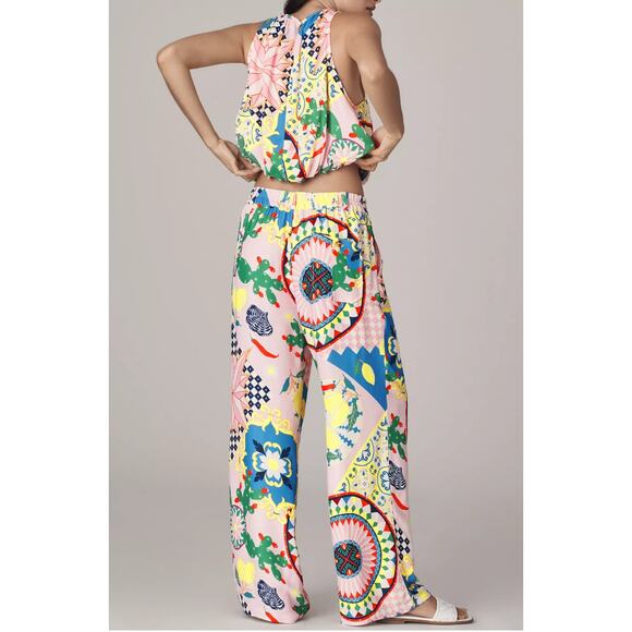 NWT Anthropologie Maeve Straight Leg Pull On Silky Pants, Sz S - Picture 3 of 8